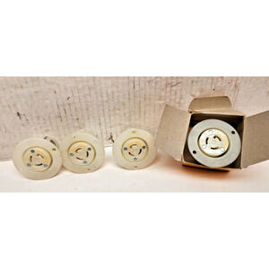 Lot of 2 Hubbell HBL4715C Flanged Nlyon Twist-Lock 2 Pole 3 Wire 15A 125V